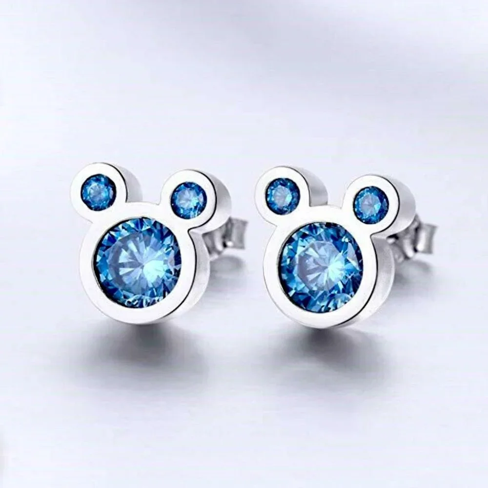 Adorable 925 Silver Blue Topaz Studs